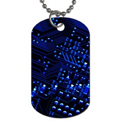 Blue Circuit Technology Image Dog Tag (two Sides)