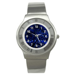 Blue Circuit Technology Image Stainless Steel Watch by BangZart