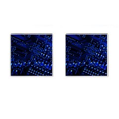 Blue Circuit Technology Image Cufflinks (square) by BangZart