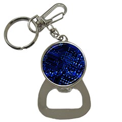 Blue Circuit Technology Image Button Necklaces by BangZart