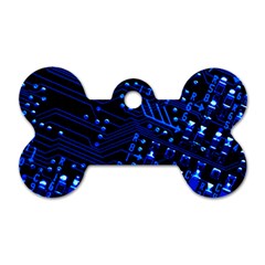 Blue Circuit Technology Image Dog Tag Bone (two Sides) by BangZart