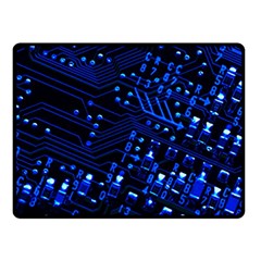 Blue Circuit Technology Image Fleece Blanket (small) by BangZart