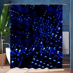 Blue Circuit Technology Image Shower Curtain 60  X 72  (medium)  by BangZart