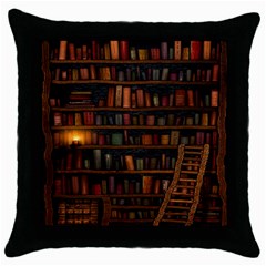 Books Library Throw Pillow Case (black) by BangZart