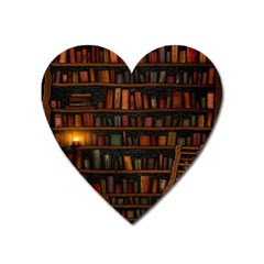 Books Library Heart Magnet by BangZart