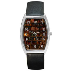 Books Library Barrel Style Metal Watch by BangZart