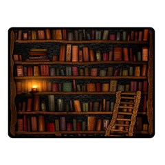 Books Library Double Sided Fleece Blanket (small)  by BangZart