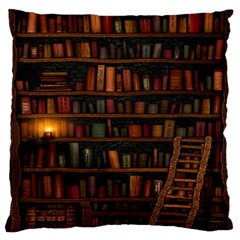 Books Library Standard Flano Cushion Case (two Sides) by BangZart