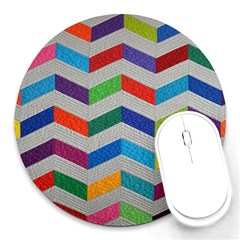 Charming Chevrons Quilt Round Mousepads by BangZart