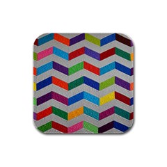 Charming Chevrons Quilt Rubber Square Coaster (4 Pack)  by BangZart