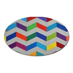 Charming Chevrons Quilt Oval Magnet by BangZart