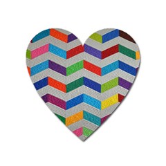 Charming Chevrons Quilt Heart Magnet by BangZart