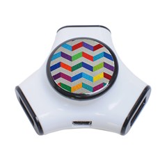 Charming Chevrons Quilt 3-port Usb Hub by BangZart