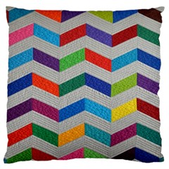 Charming Chevrons Quilt Large Cushion Case (two Sides) by BangZart