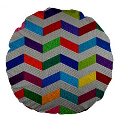 Charming Chevrons Quilt Large 18  Premium Round Cushions by BangZart