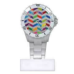 Charming Chevrons Quilt Plastic Nurses Watch by BangZart