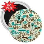 Telegramme 3  Magnets (100 pack) Front