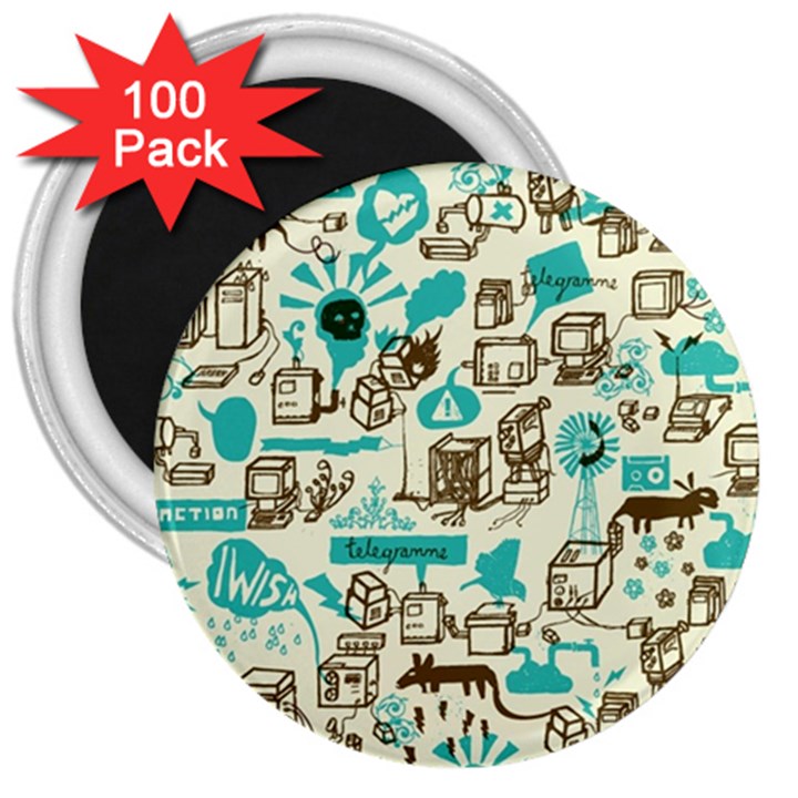 Telegramme 3  Magnets (100 pack)