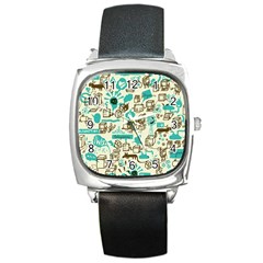 Telegramme Square Metal Watch by BangZart