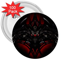 Black Dragon Grunge 3  Buttons (100 Pack)  by BangZart