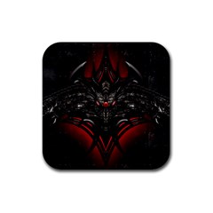 Black Dragon Grunge Rubber Coaster (square)  by BangZart