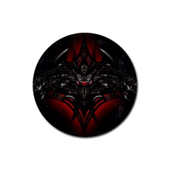 Black Dragon Grunge Rubber Coaster (round)  by BangZart