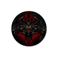 Black Dragon Grunge Magnet 3  (round) by BangZart