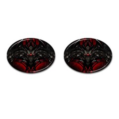 Black Dragon Grunge Cufflinks (oval) by BangZart