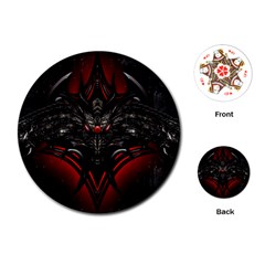 Black Dragon Grunge Playing Cards (round)  by BangZart