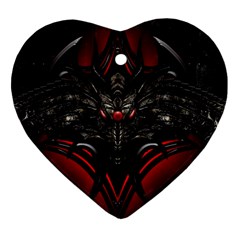 Black Dragon Grunge Heart Ornament (two Sides) by BangZart