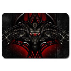 Black Dragon Grunge Large Doormat  by BangZart