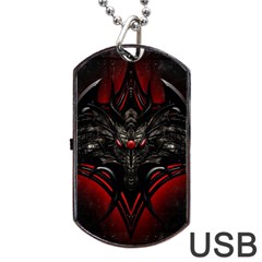 Black Dragon Grunge Dog Tag Usb Flash (one Side)