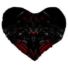 Black Dragon Grunge Large 19  Premium Flano Heart Shape Cushions by BangZart