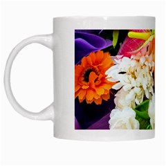 Colorful Flowers White Mugs