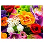 Colorful Flowers Double Sided Flano Blanket (Medium)  60 x50  Blanket Front