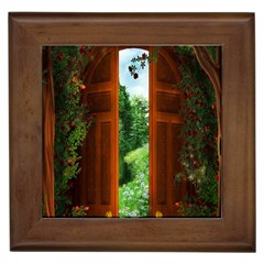 Beautiful World Entry Door Fantasy Framed Tiles by BangZart