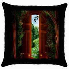 Beautiful World Entry Door Fantasy Throw Pillow Case (black) by BangZart