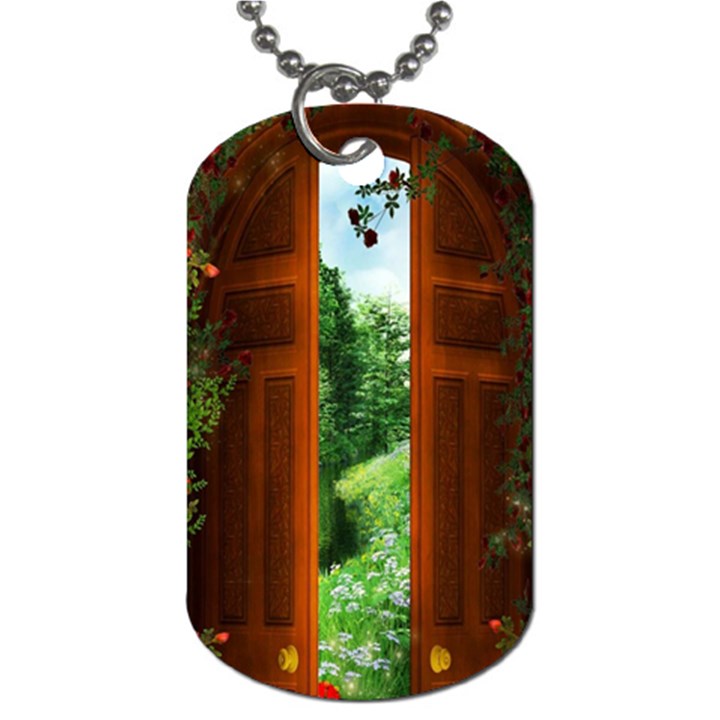 Beautiful World Entry Door Fantasy Dog Tag (Two Sides)