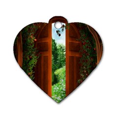 Beautiful World Entry Door Fantasy Dog Tag Heart (one Side) by BangZart