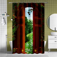 Beautiful World Entry Door Fantasy Shower Curtain 48  X 72  (small) 