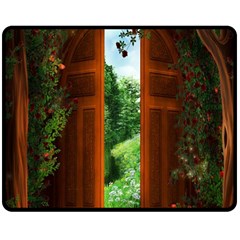 Beautiful World Entry Door Fantasy Double Sided Fleece Blanket (medium) 