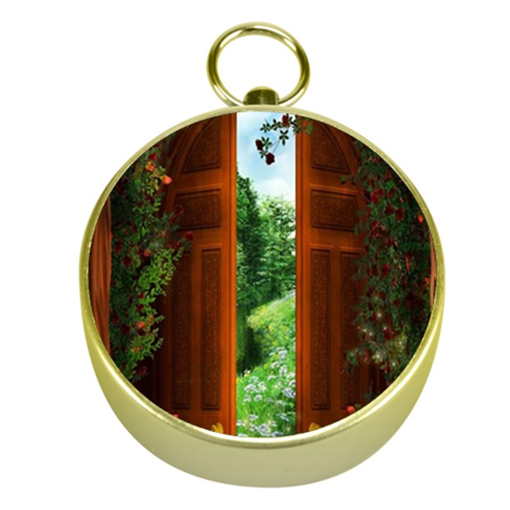 Beautiful World Entry Door Fantasy Gold Compasses