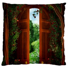 Beautiful World Entry Door Fantasy Large Flano Cushion Case (two Sides) by BangZart