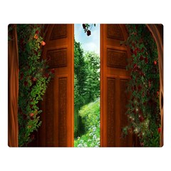 Beautiful World Entry Door Fantasy Double Sided Flano Blanket (large)  by BangZart