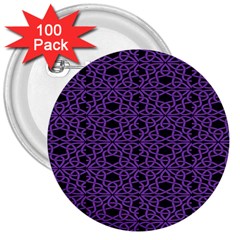 Triangle Knot Purple And Black Fabric 3  Buttons (100 Pack)  by BangZart