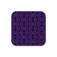 Triangle Knot Purple And Black Fabric Rubber Coaster (square)  by BangZart