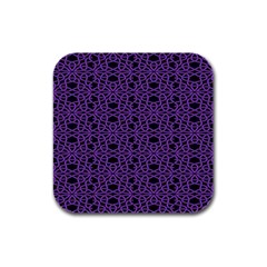 Triangle Knot Purple And Black Fabric Rubber Square Coaster (4 Pack)  by BangZart