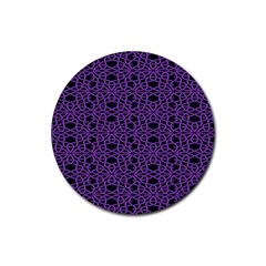 Triangle Knot Purple And Black Fabric Rubber Coaster (round)  by BangZart