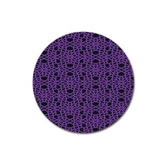 Triangle Knot Purple And Black Fabric Magnet 3  (round) by BangZart