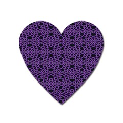 Triangle Knot Purple And Black Fabric Heart Magnet by BangZart